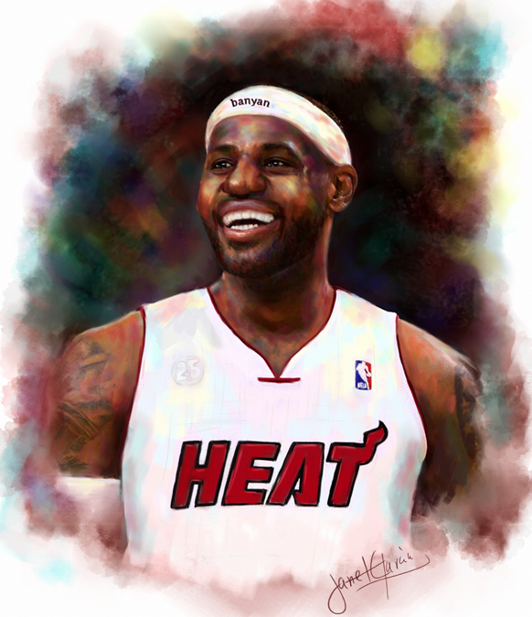 Pastel Portrait – LeBron James from Miami Heat